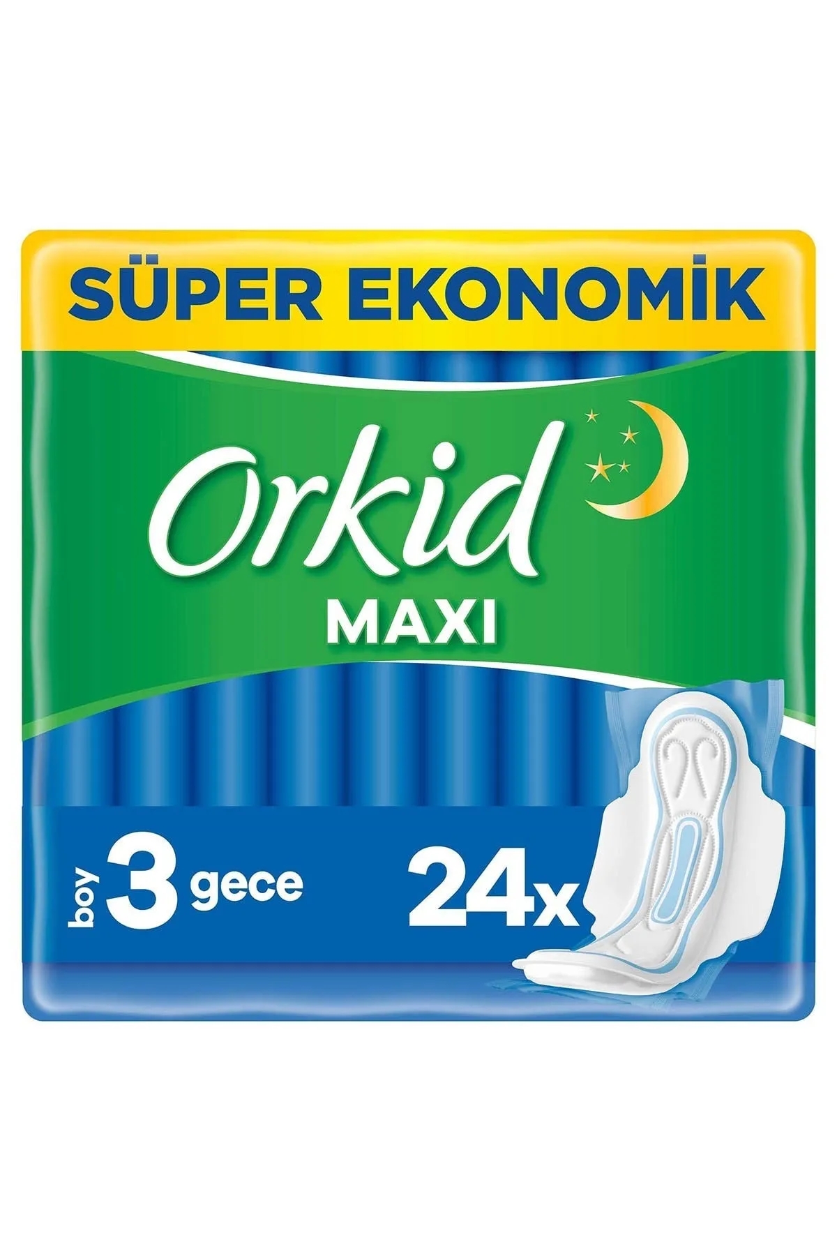 Orkid Maxi Gece Boy 3 Hijyenik Ped 24’lü