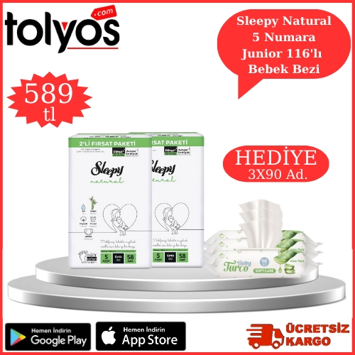 Sleepy Natural 5 Numara Junior 116’lı Bebek Bezi