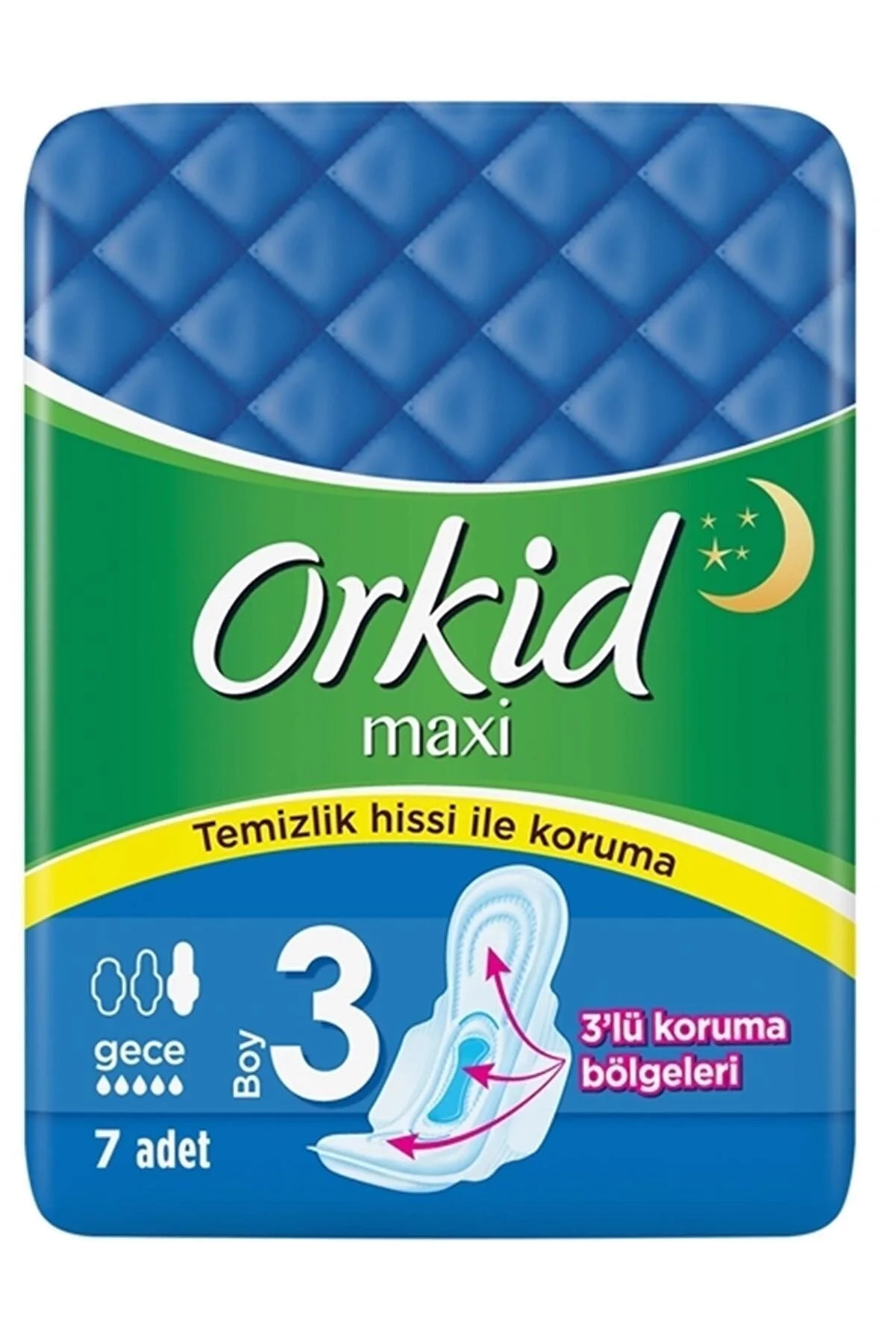 Orkid Maxi Gece Boy 3 Hijyenik Ped 7’li