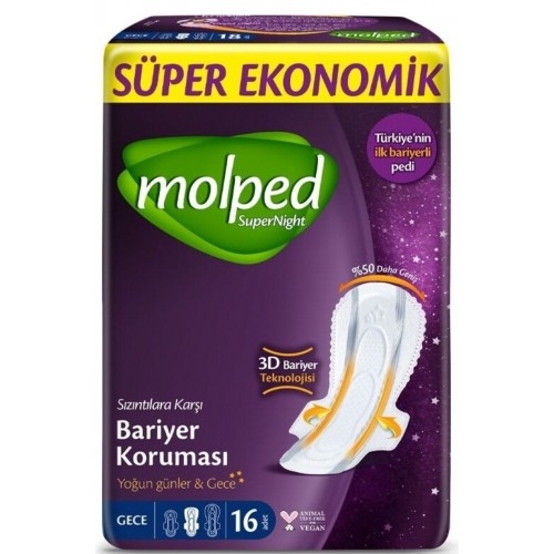 Molped Supernight Gece Hijyenik Ped 16’lı 