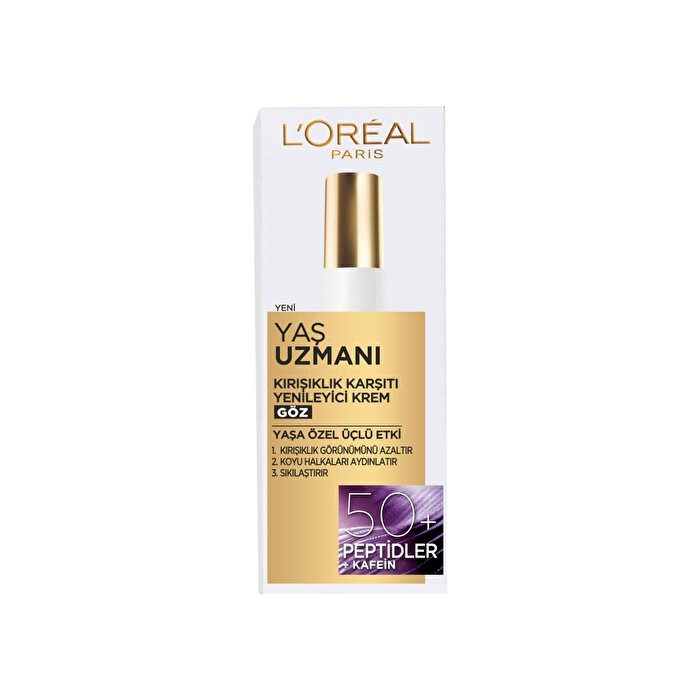 L’Oréal Paris Yaş Uzmanı 50+ Kırışıklık Karşıtı Yenileyici Göz Kremi