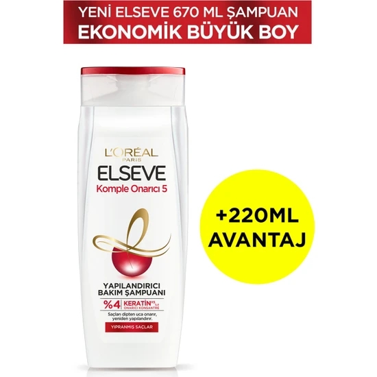 Elseve Komple Onarıcı 5 Yapılandırıcı Bakım Şampuanı 670 ml