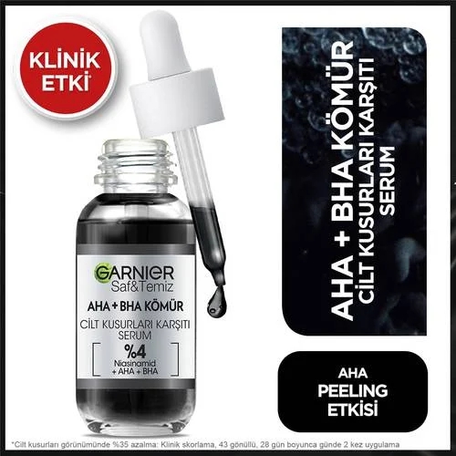 Garnier Aha Bha Cilt Kusurları Karşıtı Siyah Serum 30ml