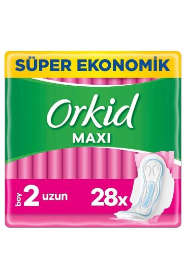 Orkid Maxi Hijyenik Ped Uzun Süper Ekonomik Paket 28 li