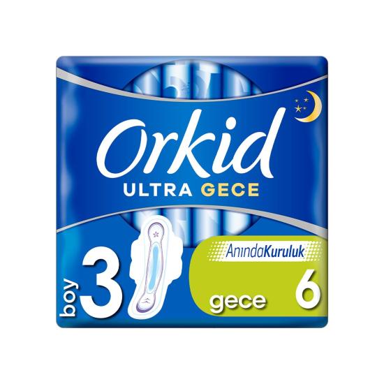 Orkid Ultra Extra Gece Boy 3 Hijyenik Ped 6’lı