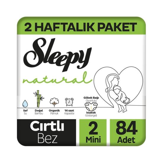 Sleepy Natural 2 Numara Mini 84’lü Bebek Bezi