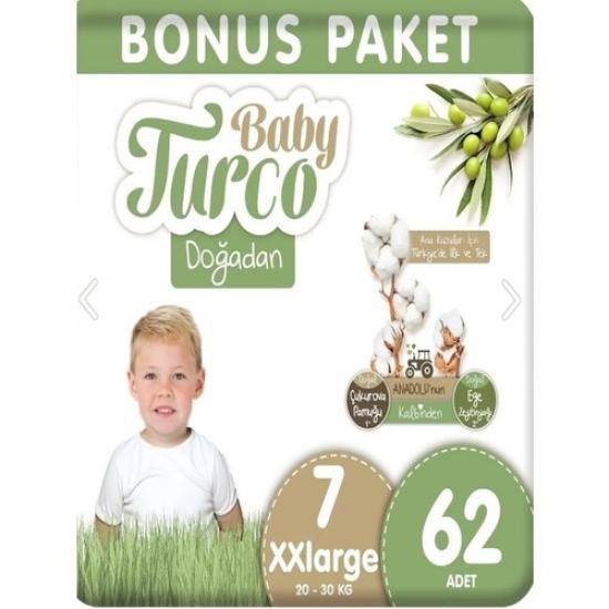 Baby Turco Doğadan 7 Numara XX Large 62’li Bebek Bezi