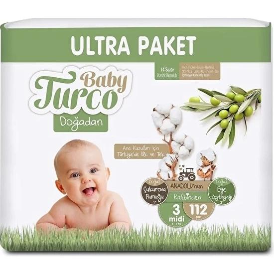 Baby Turco Doğadan 3 Numara Midi 112’li Bebek Bezi